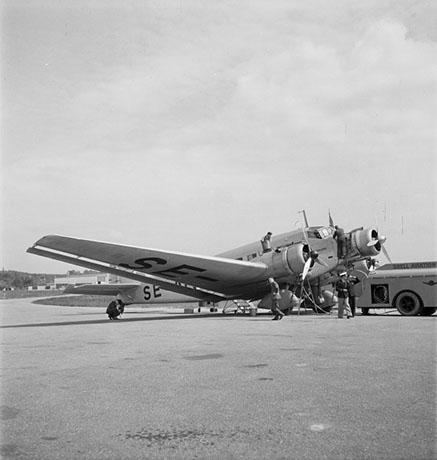 008. Schwedische Ju 52 auf dem Flugplatz Dübendorf, Foto: ETH Zürich